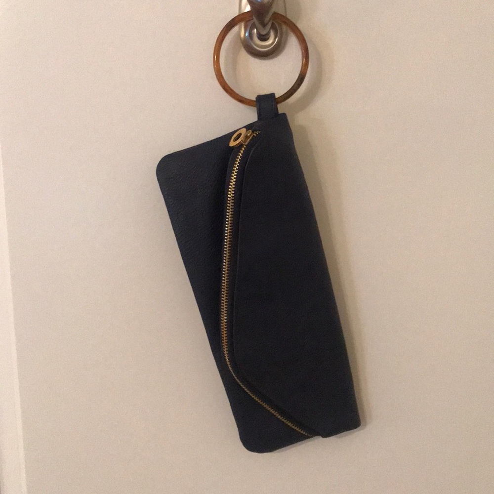 navy clutch bag